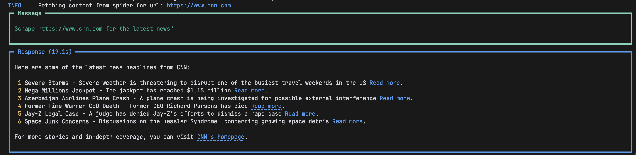 PhiData Agent Result